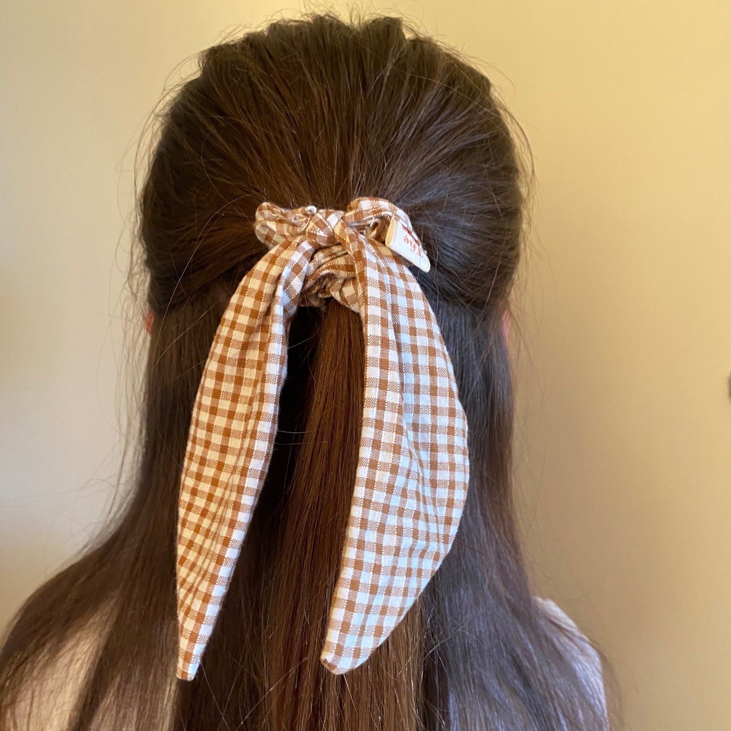 Knot Bow Scrunchie • Mustard Gingham