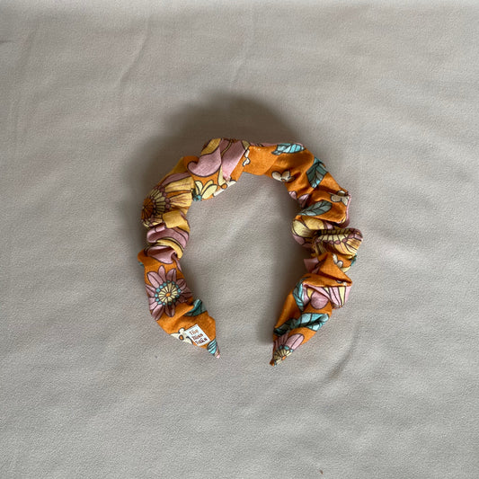 Scrunchie Headband • Orange Floral