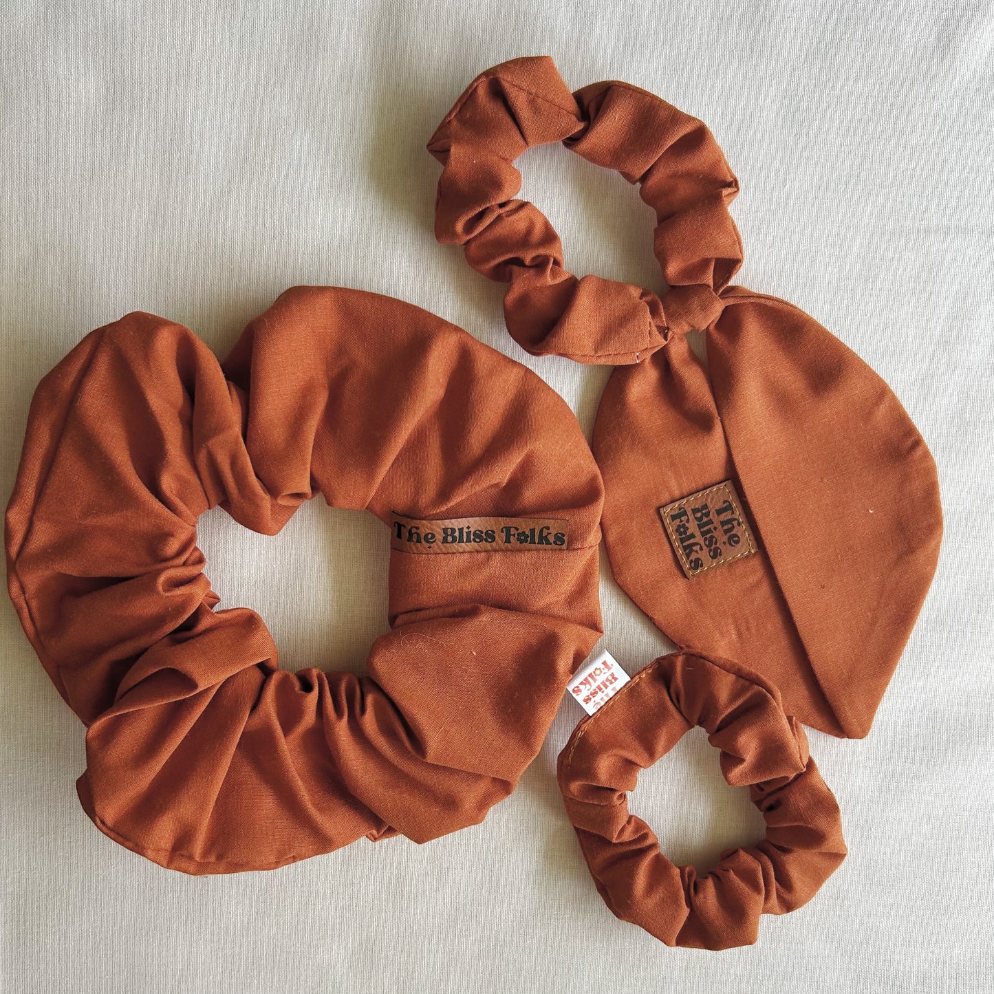 Knot Bow Scrunchie • Brown