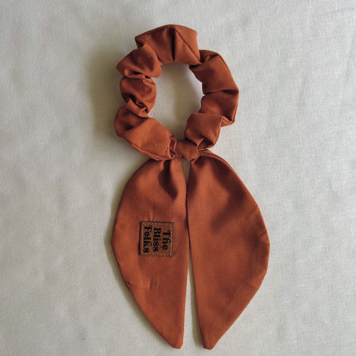 Knot Bow Scrunchie • Brown