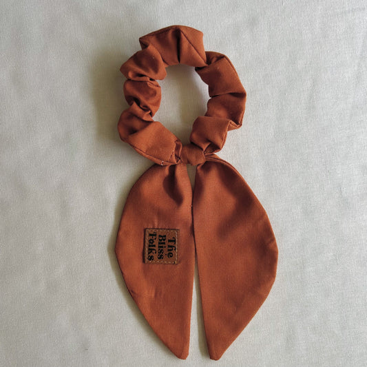 Knot Bow Scrunchie • Brown